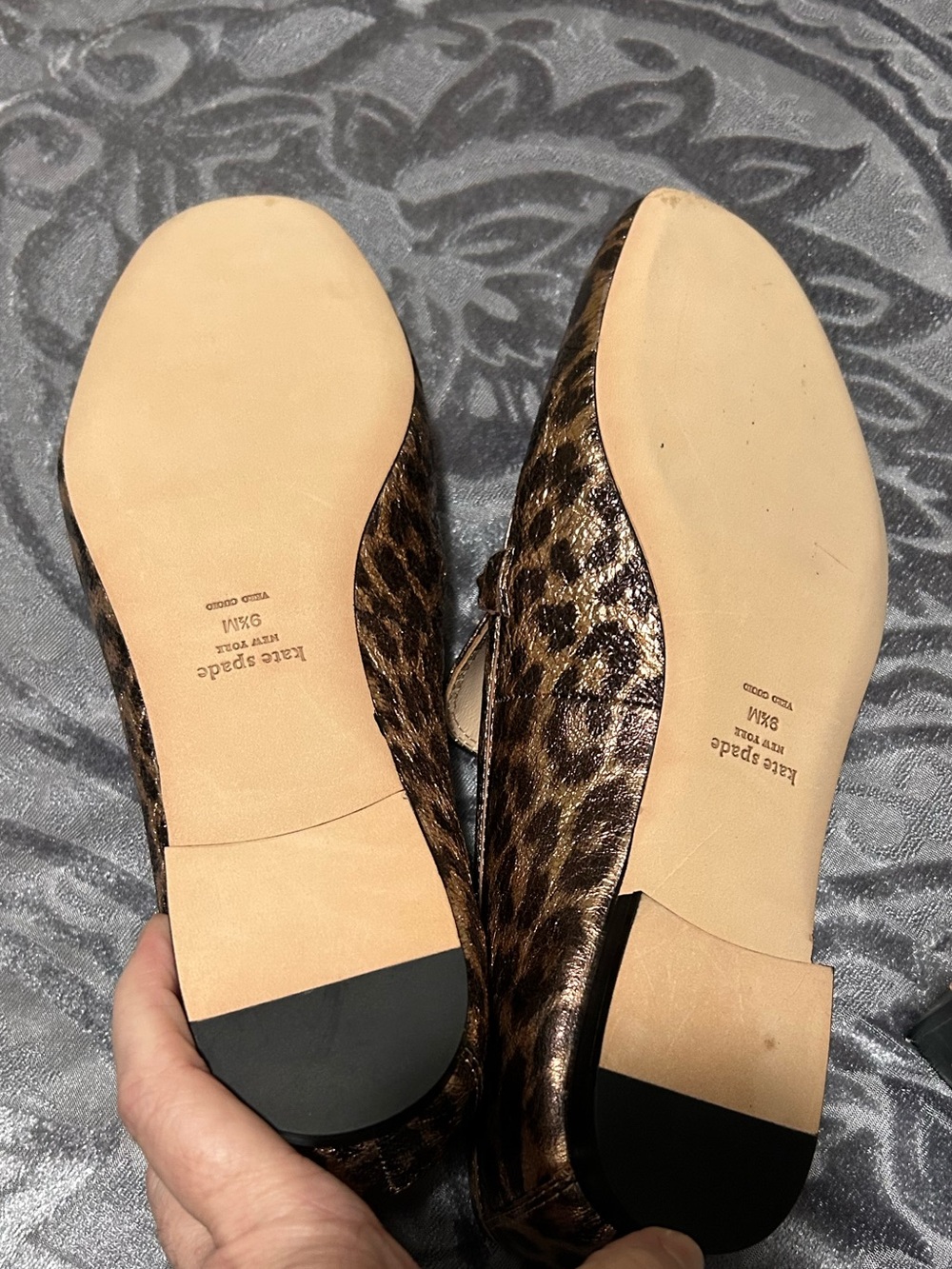 kate spade Metallic Leopard Print Loafers - Gold and Black - Picture 3 of 7